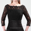 Grace Karin Ladies Elegant Long Dresses Evening Red And Black Lace Long Sleeve Vestido de noite muçulmano CL4524-1